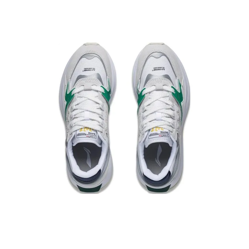 LiNing 001 Innocence V2 Original Aspiration V2 Abrasion Resistant Breathable Low Top Sports Casual Shoes White Green-3