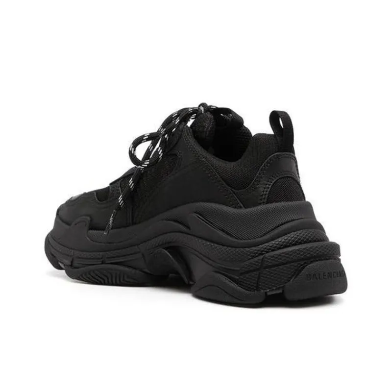 Balenciaga Triple S Black White Lace Women's-3