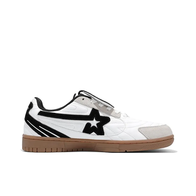 RIPSTAR SOCCER Trainer Black&White Slip Resistant Cushioning Low Top Skateboard Shoes Unisex Black White-1