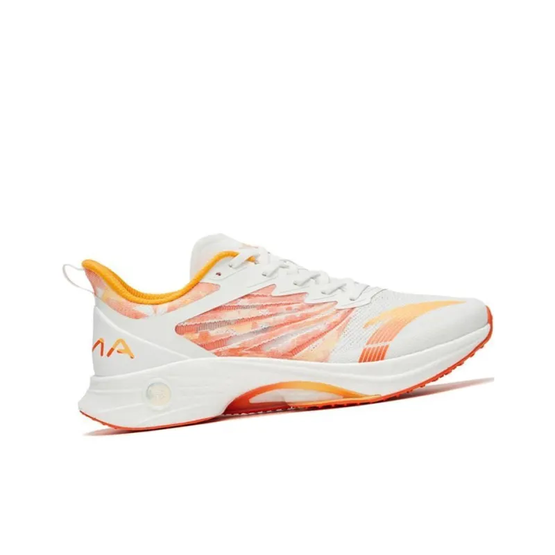 Anta MACH 3.0 Cushioning Wear Resistant Low Top Running Shoes Men's White Orange-1