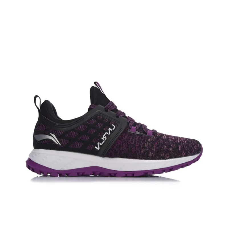 LINING Cloud 2017 Shield Running Shoes Women's Low Top Black/White/Purple-1