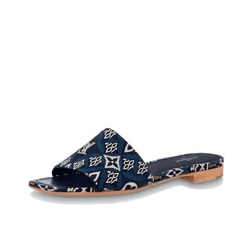 LOUIS VUITTON Revival Slide Slippers Women's Blue/Black