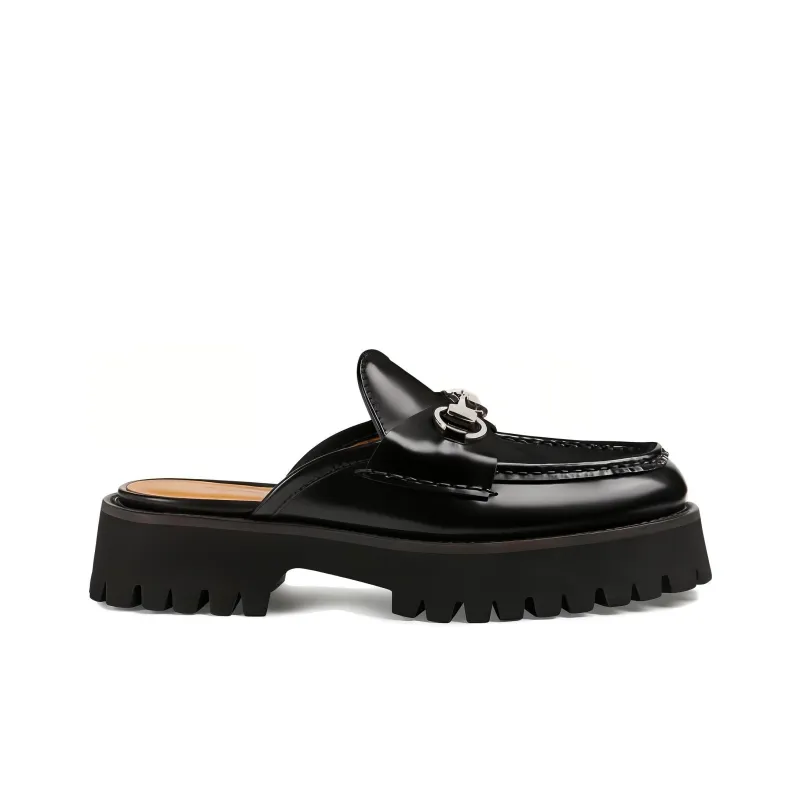 GUCCI Horsebit Leather Loafer Mules-1
