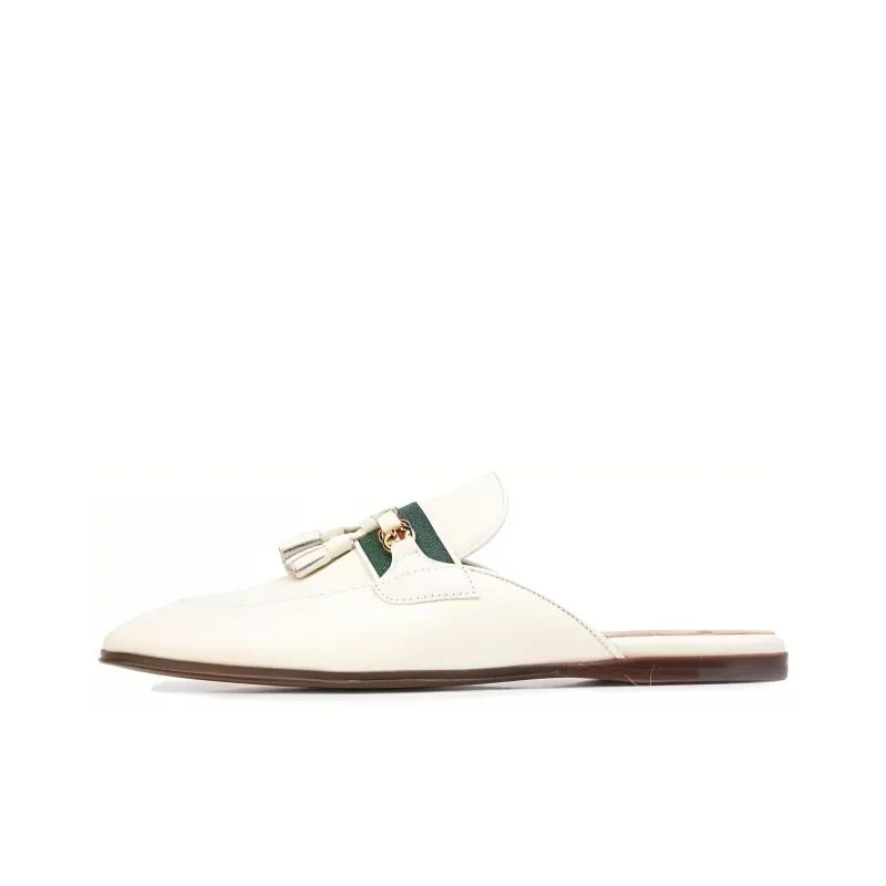 GUCCI Paride Gg Web Tassel Mule Dusty White-0
