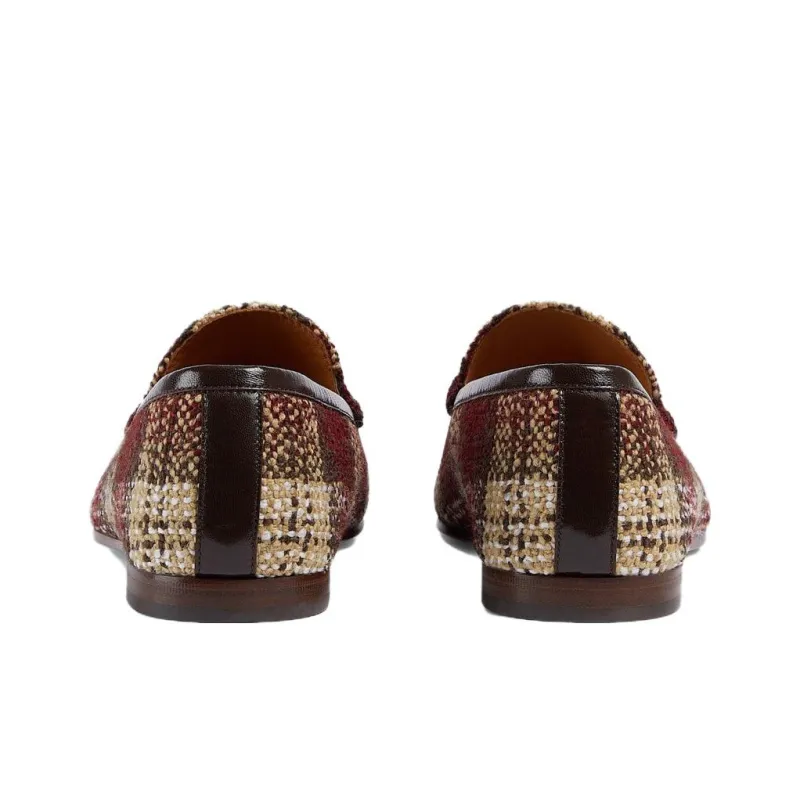 GUCCI Jordaan Loafers Men's Red Brown-4