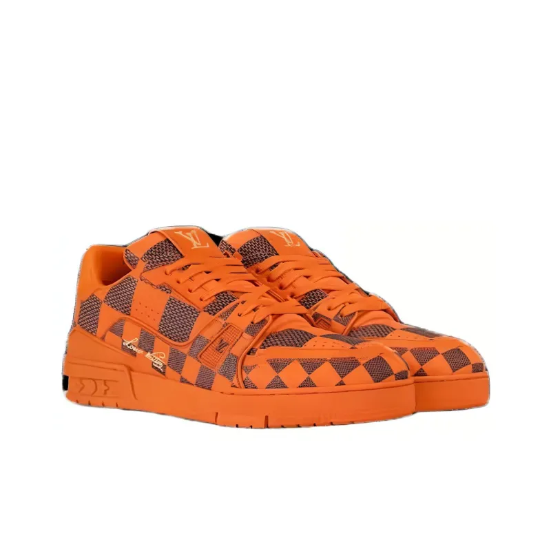 LOUIS VUITTON Lv Trainer Sneaker Damier Pop Orange-2