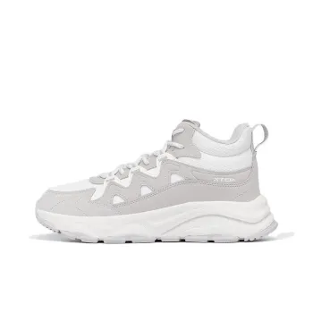 XTEP Chibi Cotton Shoes Durable Warm Mid Top Sports Casual Shoes Men's Gray White
