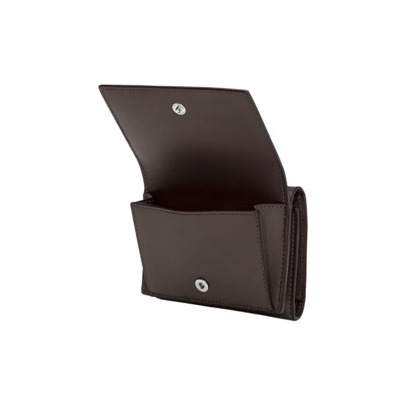 LOEWE Satin With Calfskin Wallet Men's Dark Brown-2