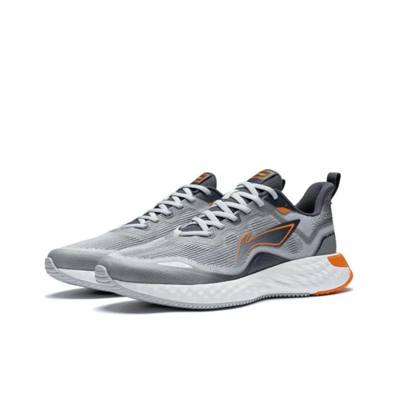 LiNing Chasing clouds Durable Breathable Low Top Running Shoes Men's Gray Black-2