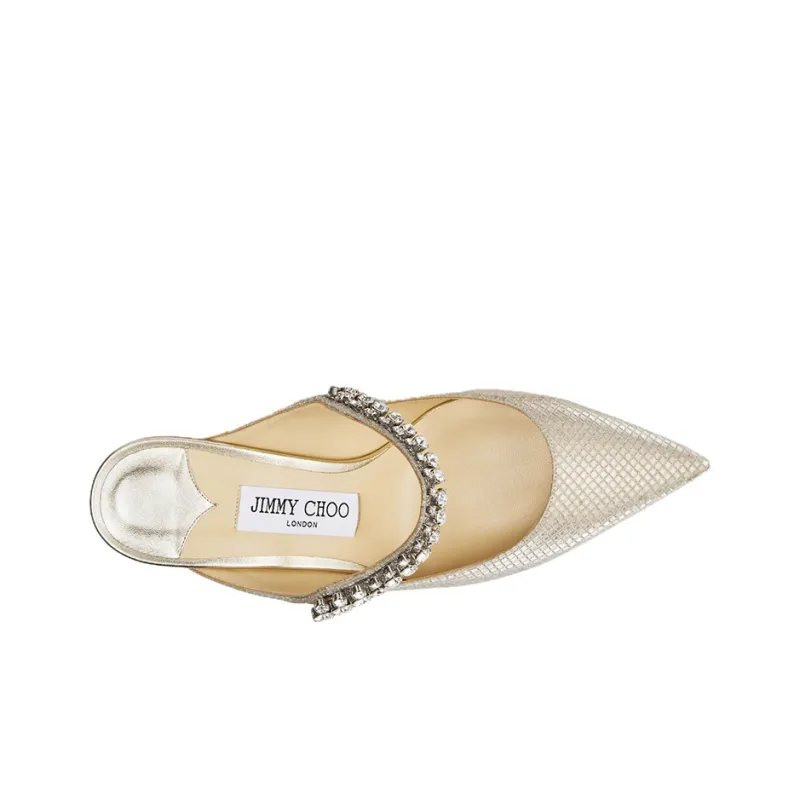 Jimmy Choo Bing Closed Toe Slippers Women's Champagne-3
