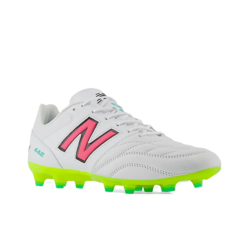 New Balance 442 V2 Team Fg White Hi Lite Neon Pink-1