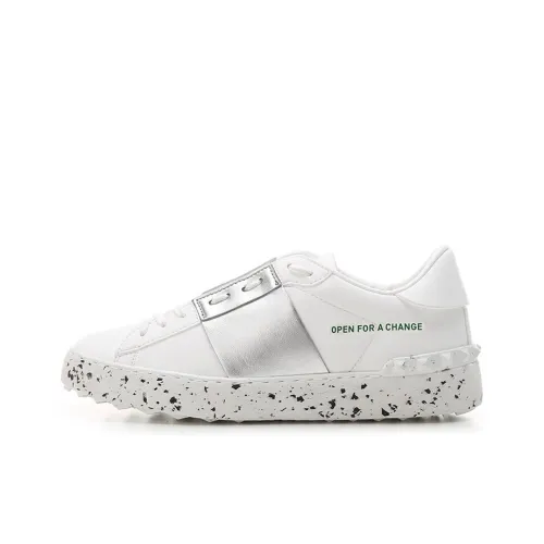 Valentino Garavani Skateboard Shoes Women's Low-Top White Silver