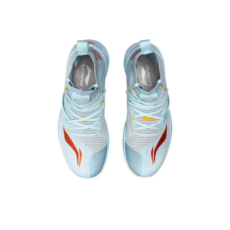 LiNing Blockade Cushioning Anti Slip And Wear Resistant High Top Basketball Shoes Men's Blue-3