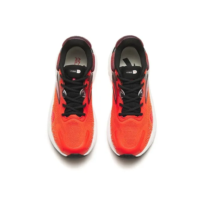 Anta C100 Cushioned Anti-Slip Wear-Resistant Breathable Lightweight Low-Top Running Shoes Men's Orange White Black-2