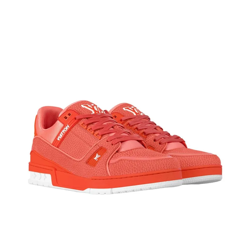 LOUIS VUITTON Lv Trainer Orange White-3