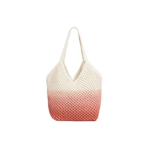 Vanessa Bruno Cotton Tote Bag Shopping Bag Handbag Shoulder Bag Women's White/Red Earth Tone