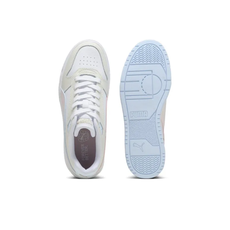PUMA RBD Game Cushioning, Wear Resistant Low Top Skateboard Shoes Unisex White Yellow Pink-3