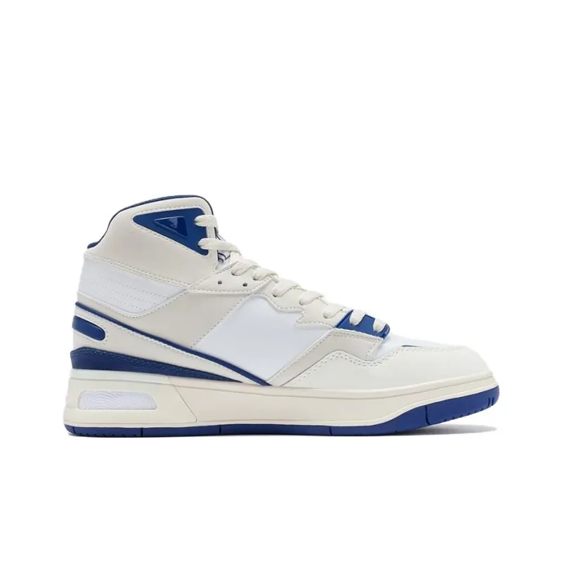 PEAK Taichi 910 OG Anti Slip Wear Resistant High Top Skateboard Shoes Men's White Blue-1