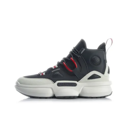 LiNing Reburn EZ Fit Coverage High Top Vintage Basketball Shoes Men's Black White