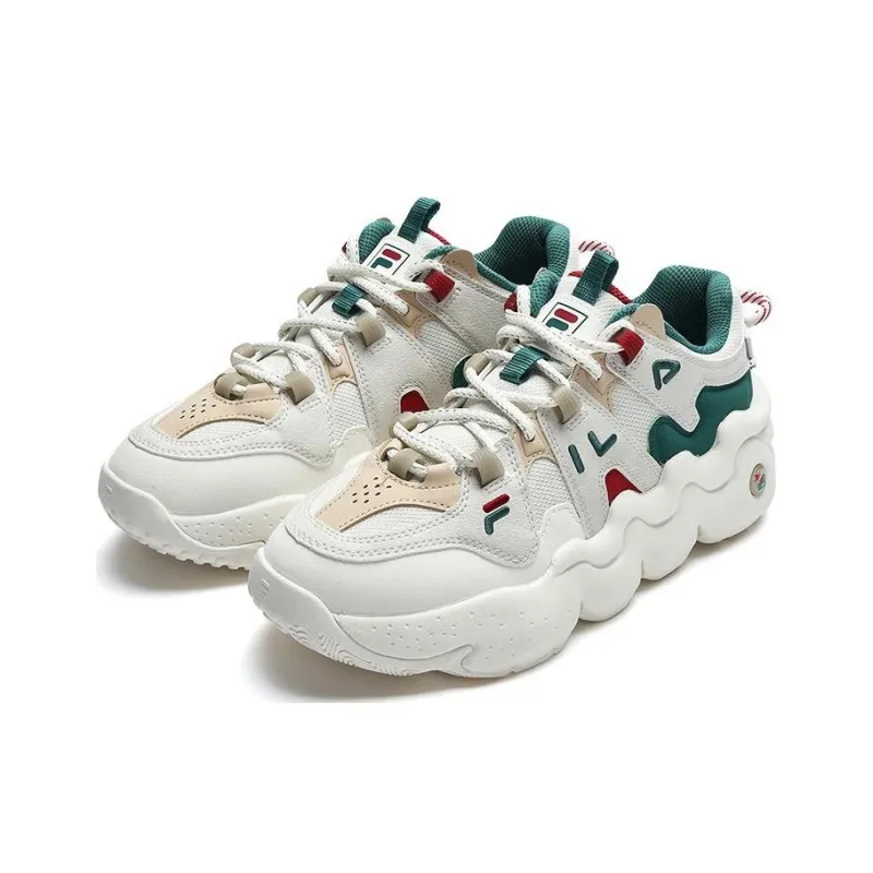 FILA Panini Xmas Shoes 'White Green Red' Women's-2