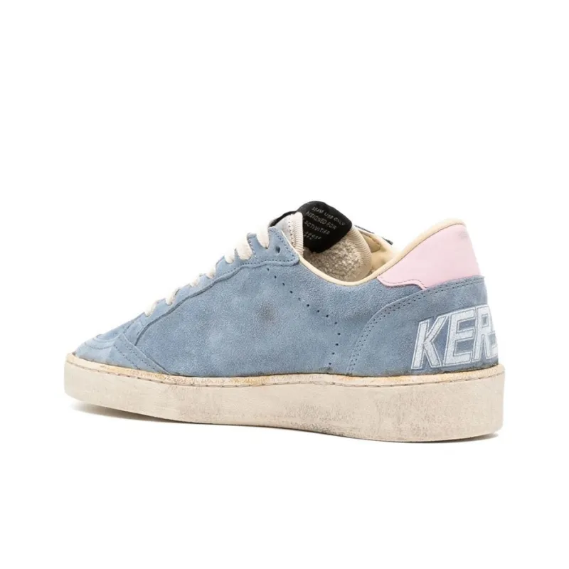 Golden Goose Stylish Skateboarding Shoes Women's Blue Pink Vintage Version-2