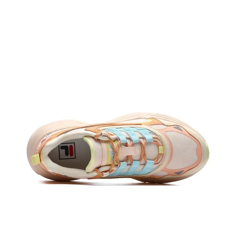FILA Cube Cushioning Breathable Low Top Casual Shoes Women's Soft Pink-3