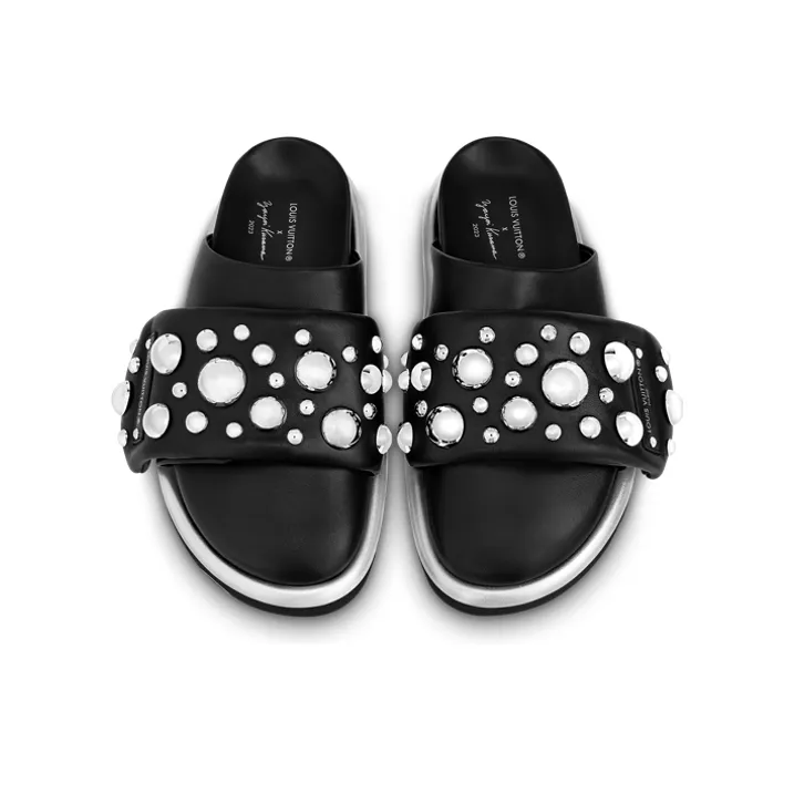 Yayoi Kusama x LOUIS VUITTON Slide Slippers Women's Black-2