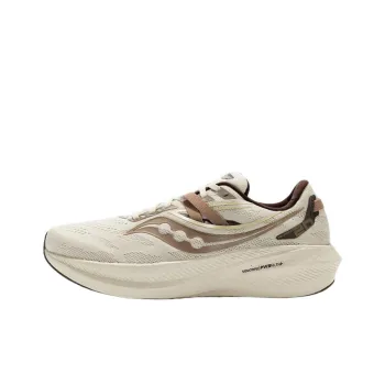 Saucony Triumph 20 Cushioning Anti Slip And Wear Resistant Low Top Marathon Running Shoes Unisex Beige