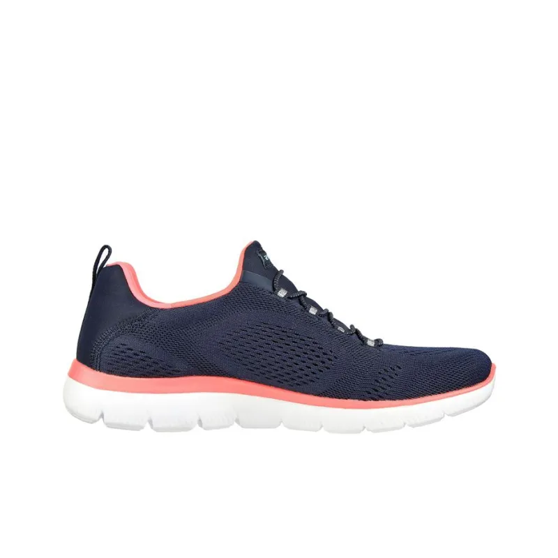 Skechers Summits Cushioned Slip-Resistant Abrasion-Resistant Low-Top Casual Shoes Women's Blue Pink-1