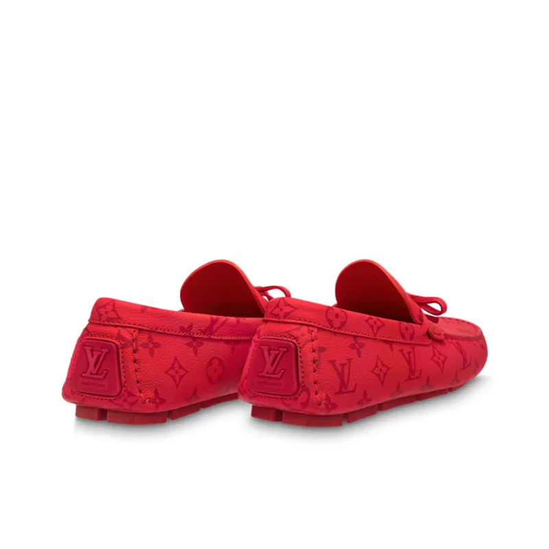 LOUIS VUITTON Driver Moccasin Shoes 'Red Monogram'-2