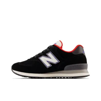 New Balance 574 Black White Varsity Red Women's