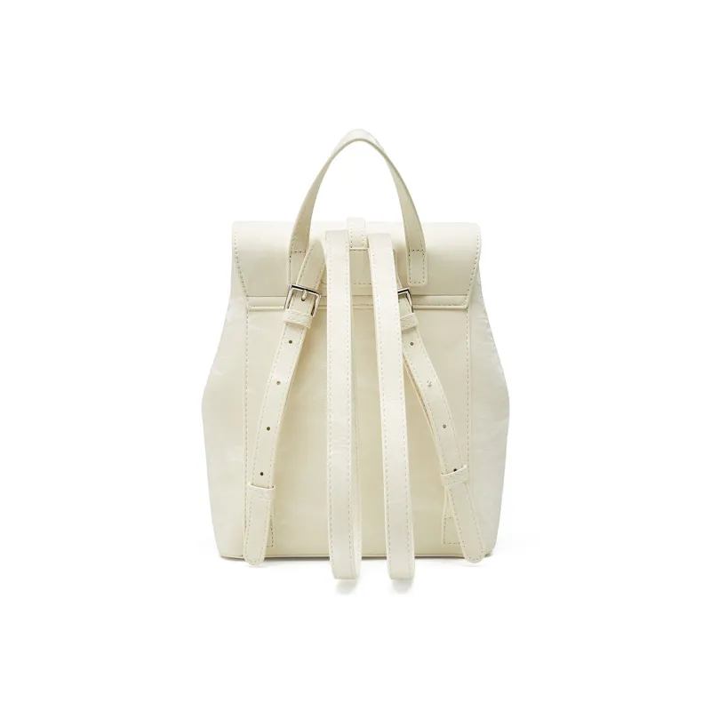 JOSINY PU Backpack Medium Size Women's Silver Gray/Ecru/Brown-2