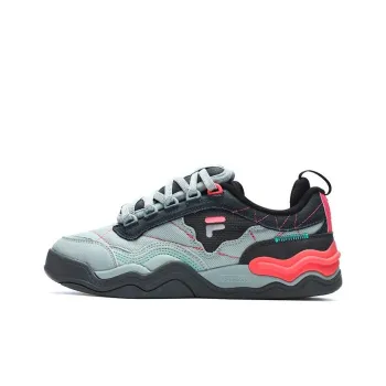 FILA FUSION KICK Wave Bottom Sneakers Skateboard Shoes Women's Low Top Gray Blue