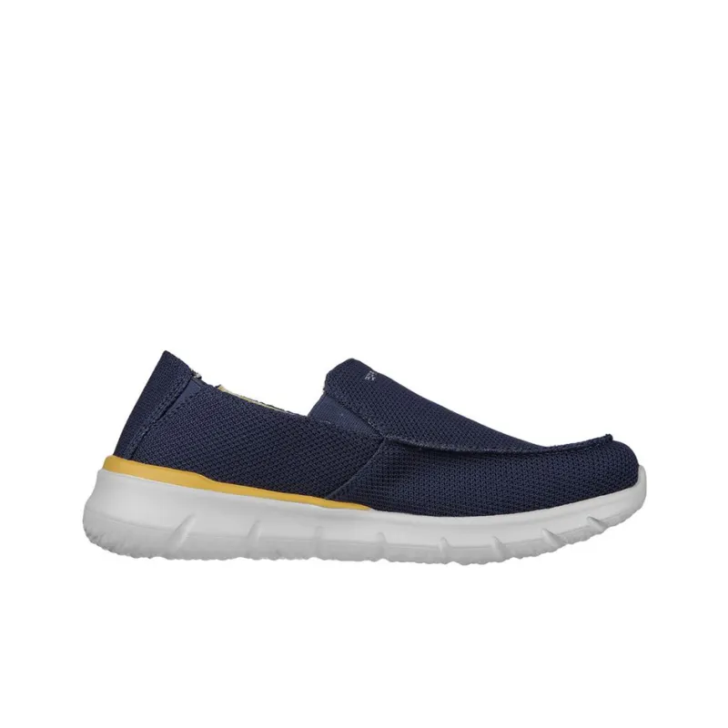 Skechers Del Retto Malvern Cushioning Anti Slip Wear Resistant Breathability Low Top Casual Shoes Men's Blue Loose Fit-1