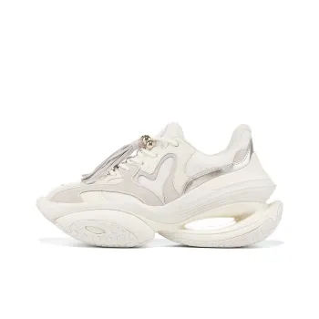 LI NING 1990 Classic Collection Slip Resistant Low Top Running Shoes Women's Ecru