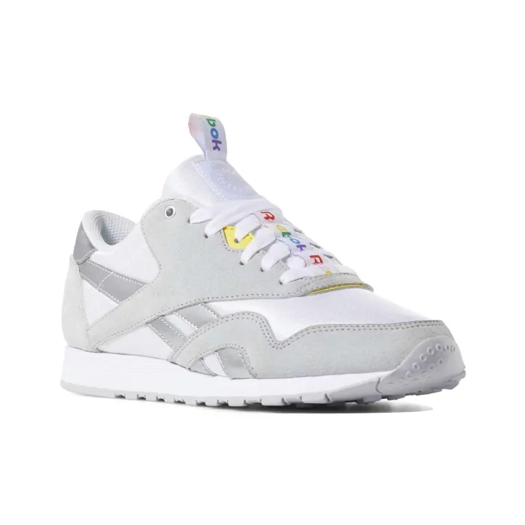 Reebok Classic Nylon Running Shoes Women's Low-Top White/Gray-2