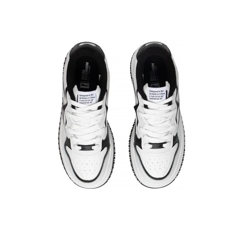 LiNing Future C1 Abrasion Resistant Breathable Low Top Skateboard Shoes Women's White Black-3