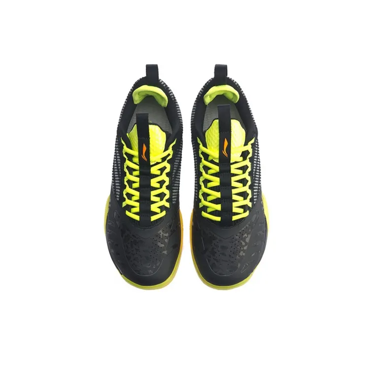 LiNing Cool Shark 2.0 Cushioned Slip Resistant Abrasion Resistant Breathable Low Top Badminton Shoes Unisex Black Green-3