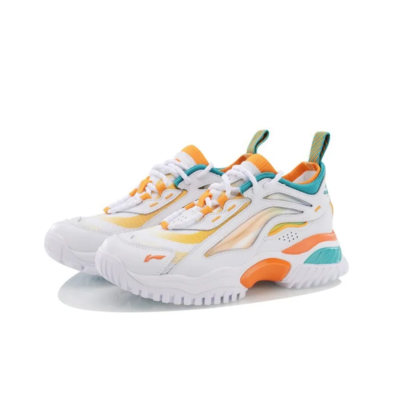 LiNing Aurora Skywalk Casual Shoes Women's Low Top Green White Orange-2