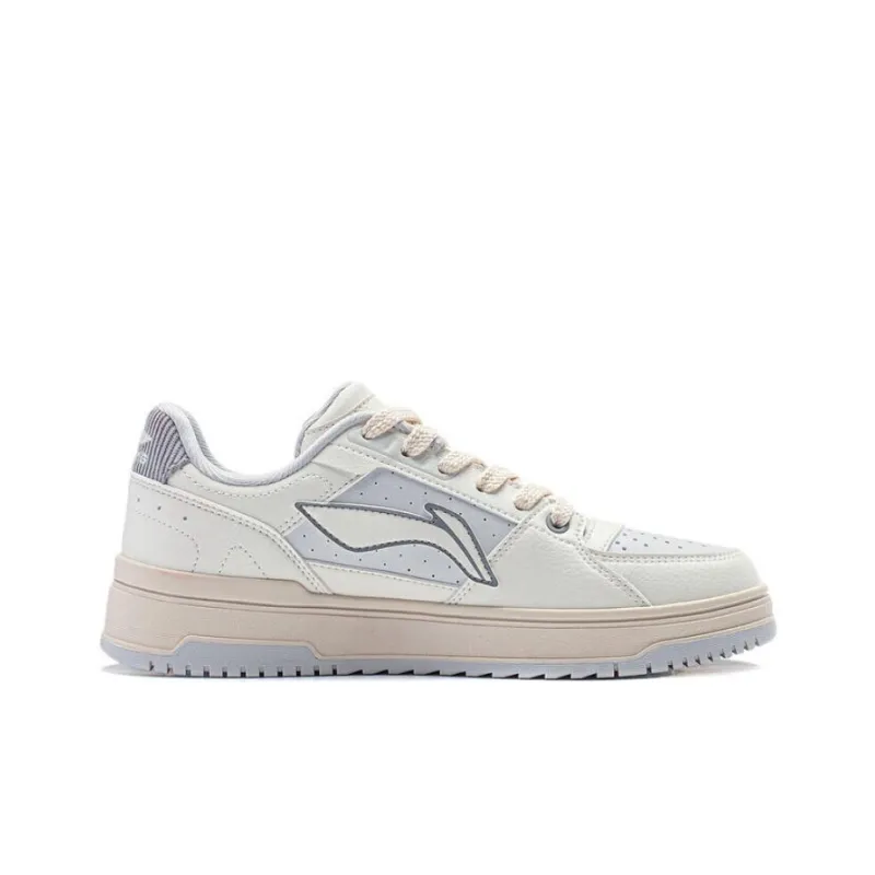 LiNing Tianji 2.0 Slip Resistant Breathable Low Top Skateboard Shoes Women's White Gray-1