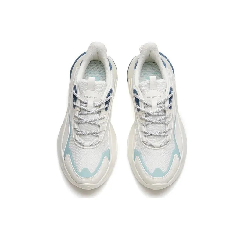 Anta Pulse 3.0 Cushioning Slip Resistant And Abrasion Resistant Low Top Sports Casual Shoes Women's White Blue Gray-2