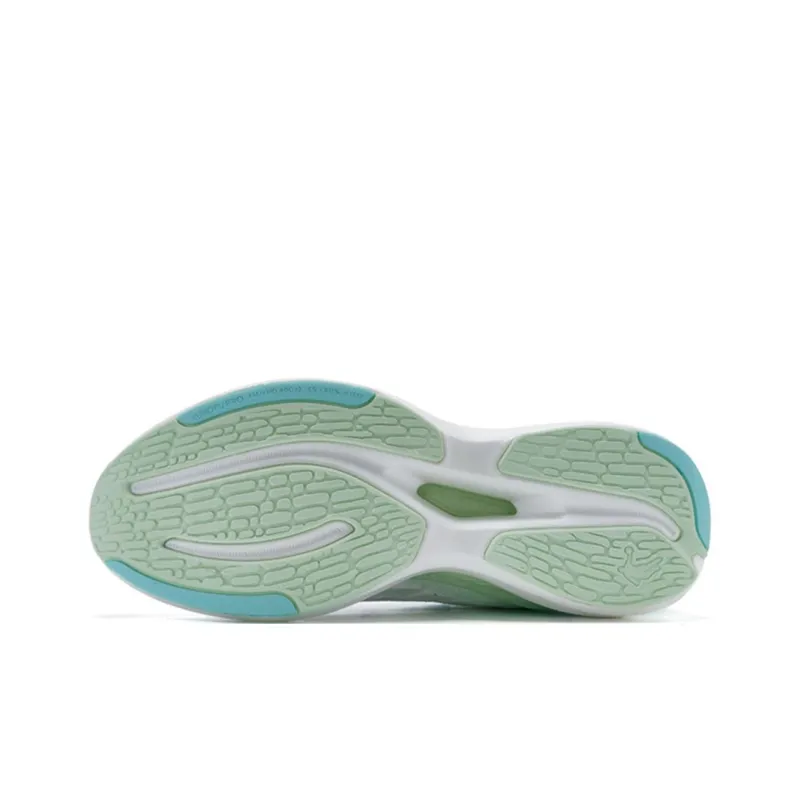 QIAODAN Popularity 11 Durable Breathable Low-Top Running Shoes Women's Lime Green Tranquil Blue-5