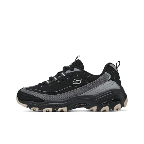 Skechers D'LITES 1.0 Anti STAND Wear Resistant Lightweight Breathable Low Top Chunky Sneakers Women's Black