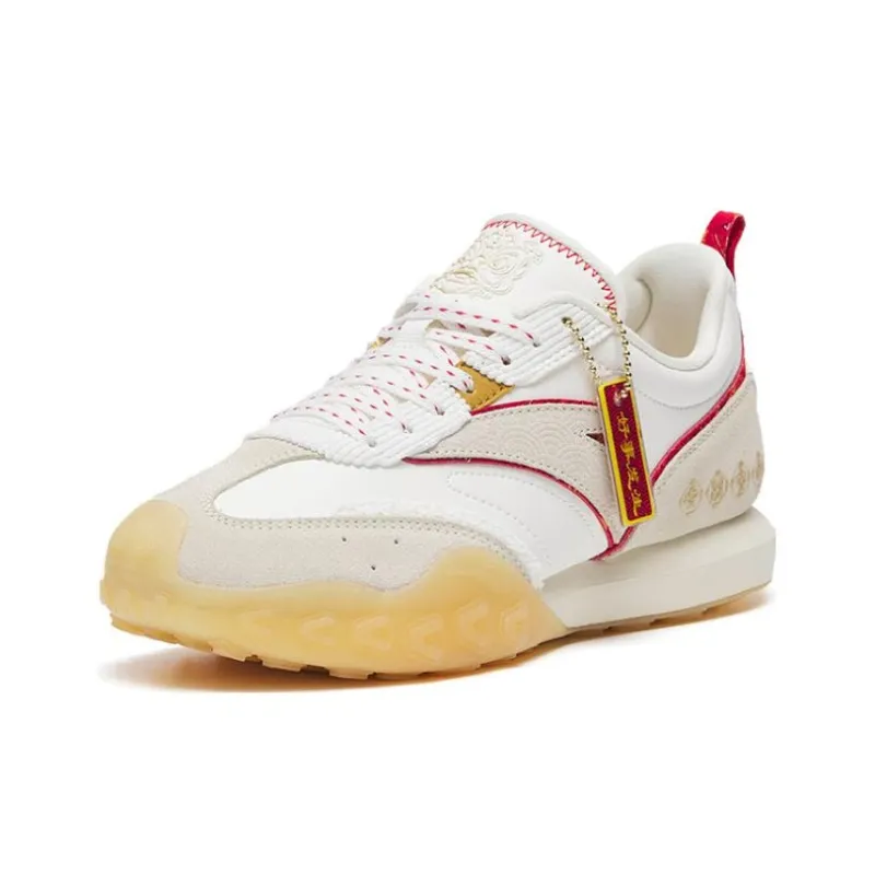 Anta Life Collection Cushioning Wear-Resistant Rebound Low-Top Sports Casual Shoes Women's White Gray Red-1