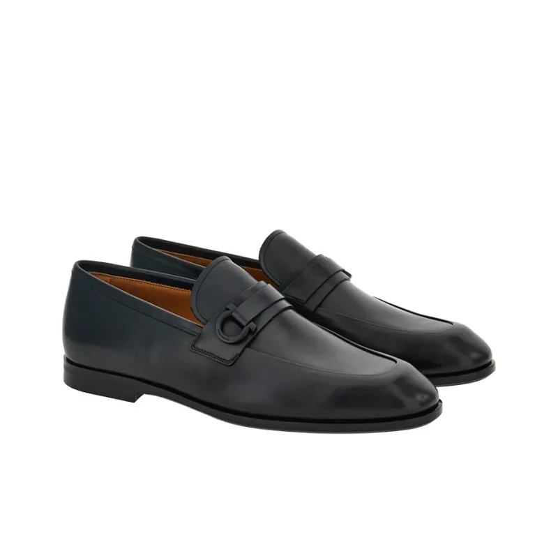 FERRAGAMO Gancini-buckle Leather Loafers-2
