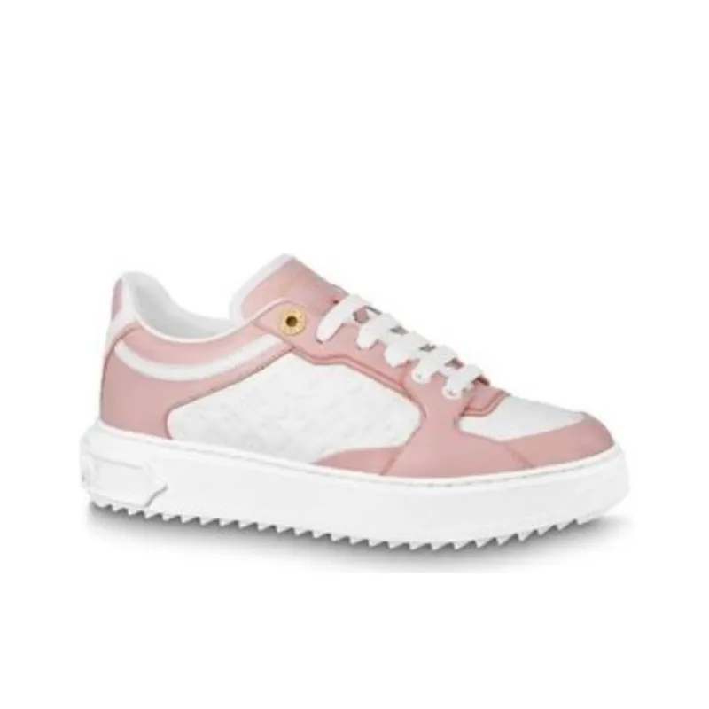 LOUIS VUITTON Time Out Sneakers 'White Mini Monogram Pink' Women's-1