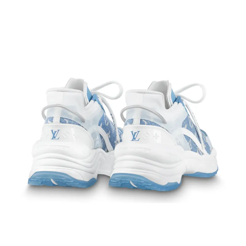 LOUIS VUITTON Run 55 Sneakers 'Blue Denim Monogram' Women's-4