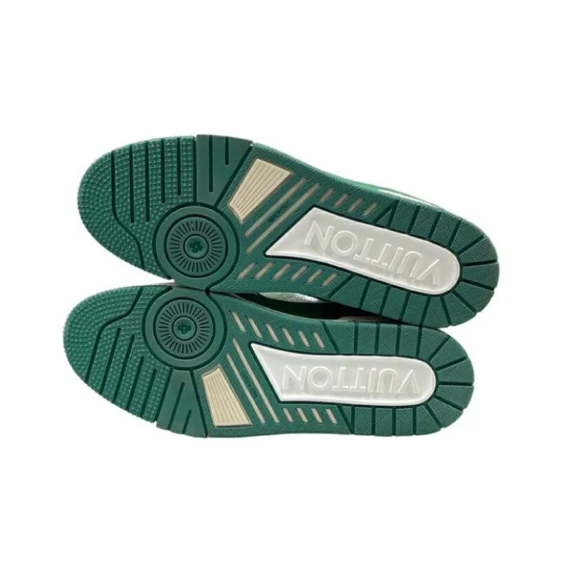 LOUIS VUITTON Trainer Sneakers 'White Green'-4