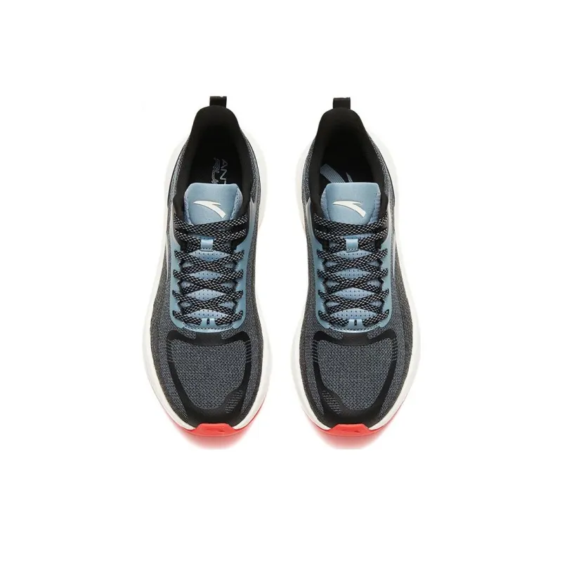 Anta Martian Foam Cushioning, Slip Resistant, And Abrasion Resistant Low Top Running Shoes Men's Black Gray Blue-4