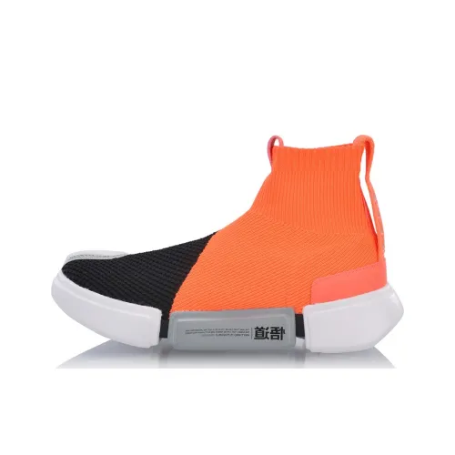 LiNing Essence 2 Wmns Sock-Like Casual Sport Shoes - Black/Orange/White | Stock Clearance